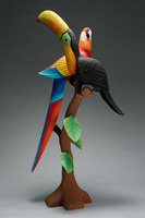 哥斯大黎加金剛鸚鵡與巨嘴鳥木雕