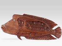 帛琉拿破崙魚形木雕故事板