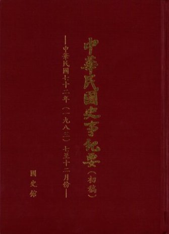 中華民國史事紀要民國72年7至12月