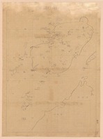 1946年隨海軍前往接收太平島的內政部官員鄭資約手繪南沙群島圖。(圖/內政部官網)